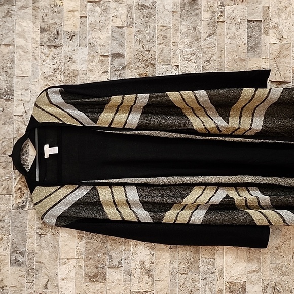 Chico's Sweaters - Chico's  Cardigans for Women Black Silver &Gold